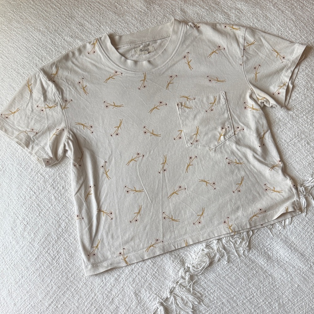 Madewell Cream & Floral Top